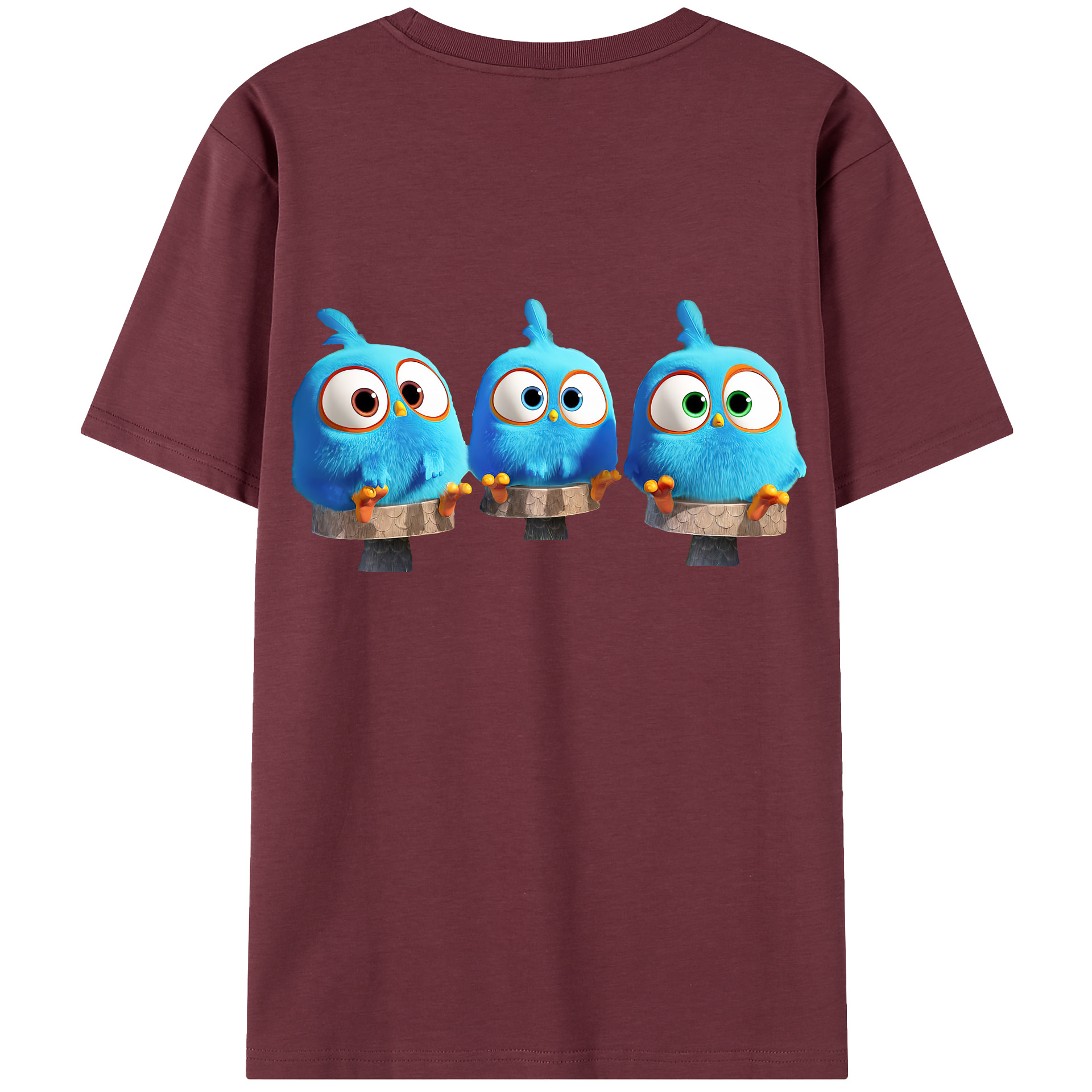 （画像用） Angry Birds アングリーバード 綿100％半袖Tシャツ（背面プリント）